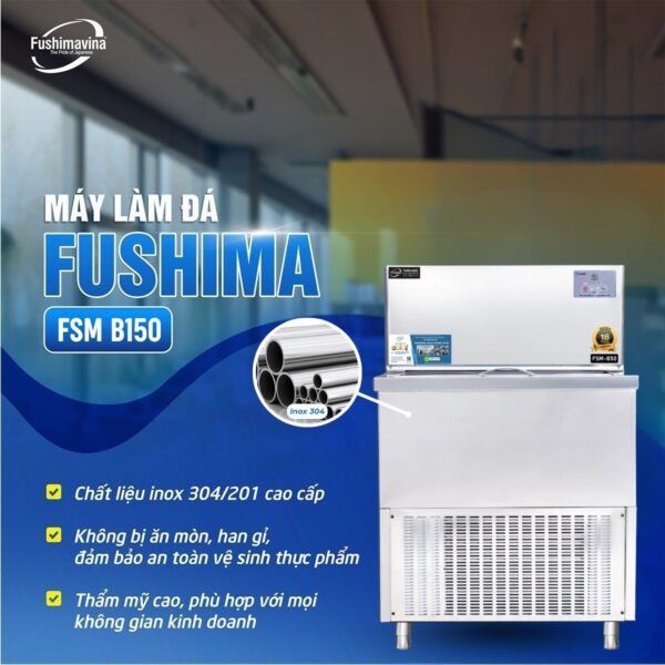 may-lam-da-ban-150kg-fushimavina-4 Máy làm đá bàn 150kg Fushimavina inox 304 cho quán cà phê quán bia và F&B