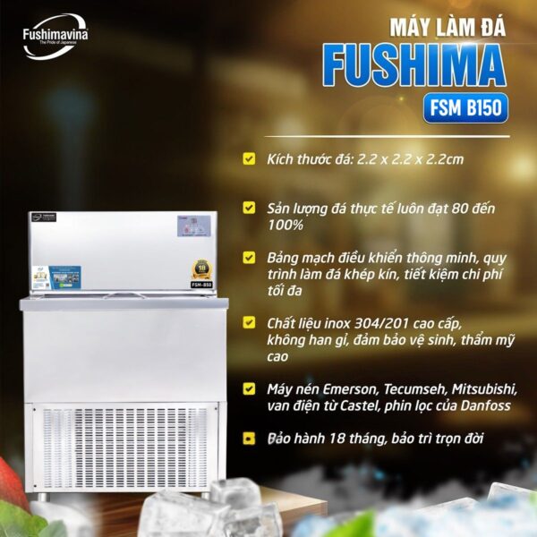 may-lam-da-ban-150kg-fushimavina-8 Máy làm đá bàn 150kg Fushimavina inox 304 cho quán cà phê quán bia và F&B