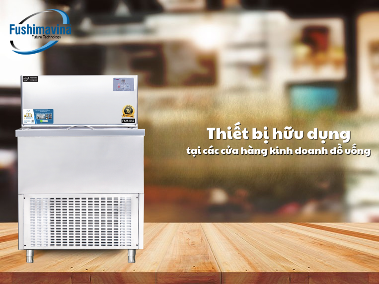 Máy làm đá viên 150kg Fushimavina Đá Cà Phê Dạng bàn Máy làm đá bàn 150kg Fushimavina inox 304 cho quán cà phê quán bia và F&B