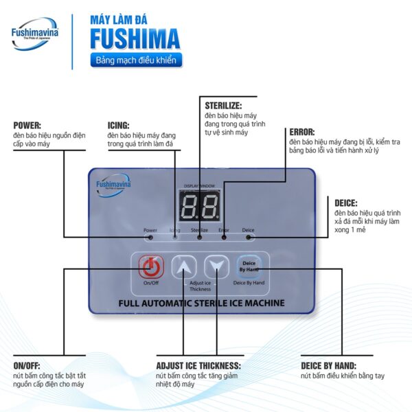 Model Máy Sản Xuất Đá Sạch 150Kg Fushima Là Thiết Bị Làm Đá Công Nghệ Cao Nhưng Dễ Dàng Và Thân Thiện Trong Quá Trình Sử Dụng. Với Thiết Kế Thông Minh Cùng Nhiều Ưu Điểm Vượt Trội, Máy Làm Đá Viên 150Kg Vận Hành Trơn Tru Và Cho Thành Phẩm Là Những Viên Đá Tinh Khiết, Cung Cấp Tới 140Kg Đá Mỗi Ngày