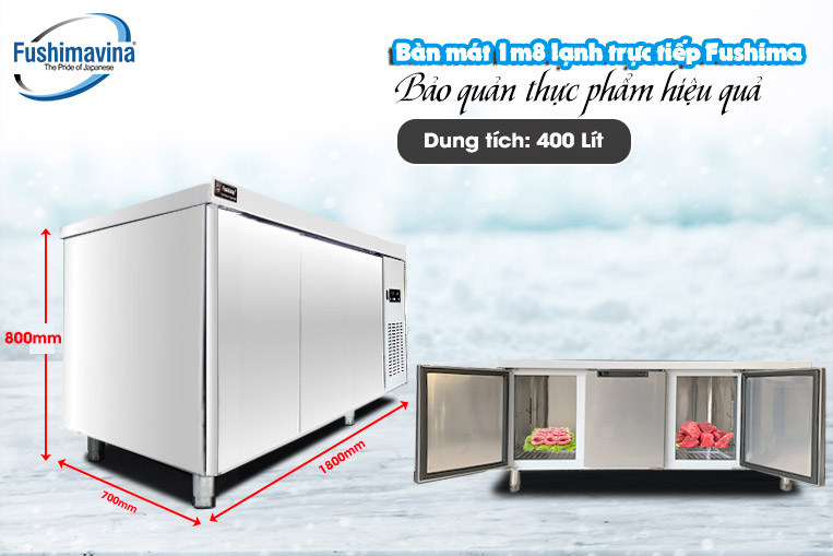 Bàn Mát Trực Tiếp 1M8 Cánh Inox Fushima Là Sản Phẩm Tích Hợp Đa Dạng Công Năng, Đạt Tiêu Chí “Ngon, Bổ, Rẻ”, Giúp Bảo Quản Thực Phẩm, Giữ Nguyên Giá Trị Tươi Ngon. Thông Tin Chi Tiết Và Sản Phẩm Chất Lượng, Giá Rẻ Này Sẽ Được Tổng Hợp Trong Bài Viết Sau Đây!